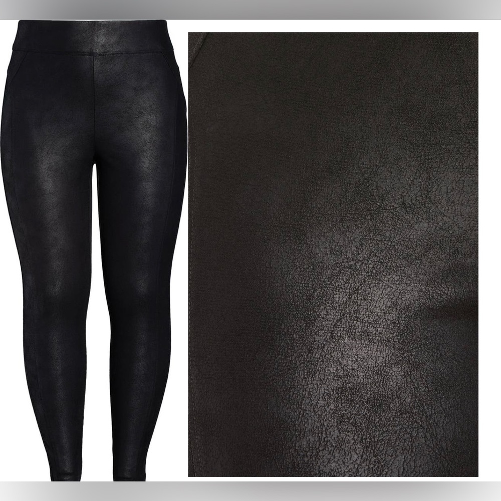 Wit & Wisdom Black Leggings, crackle coated